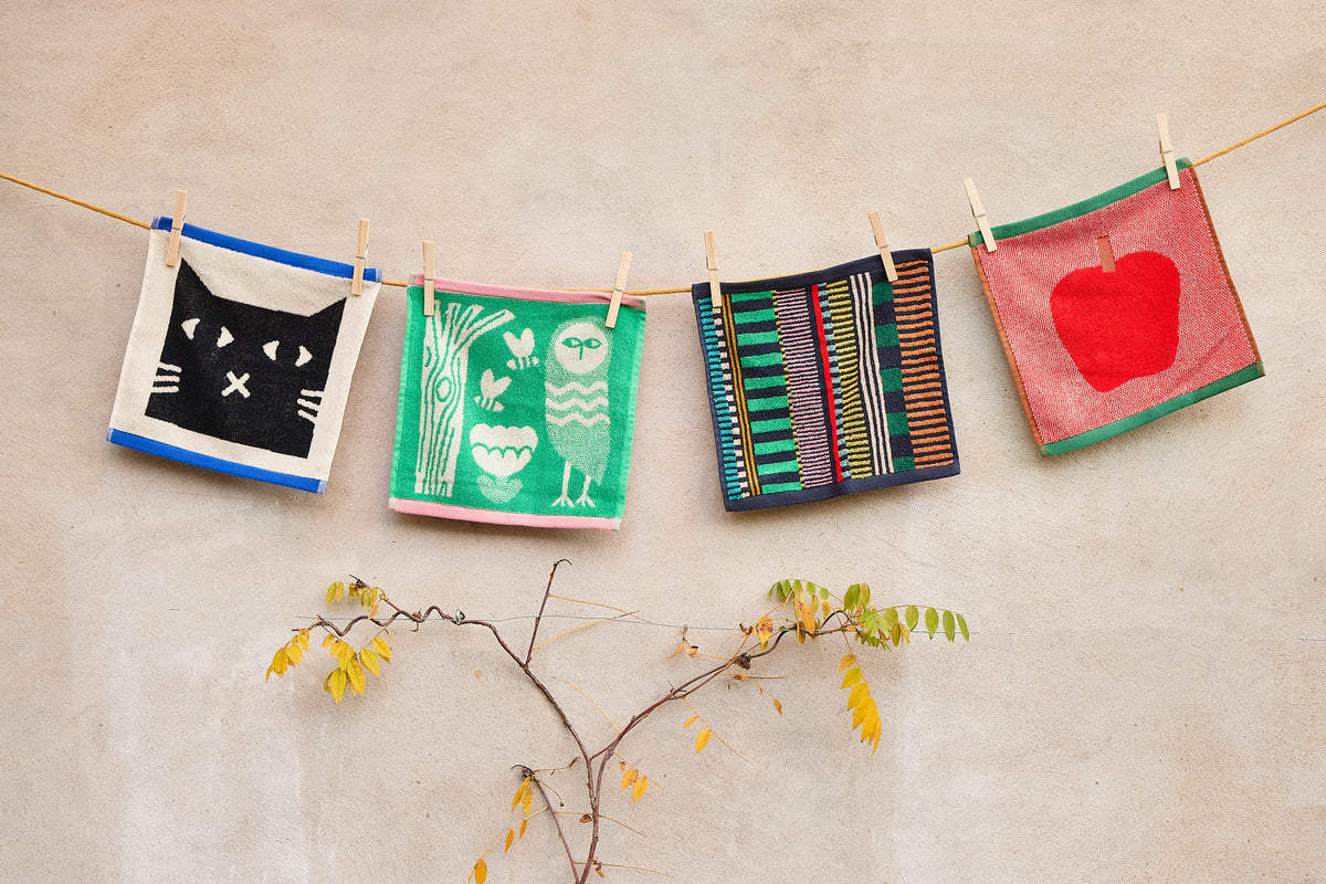 Multi Stripe Face Towel - by Donna Wilson