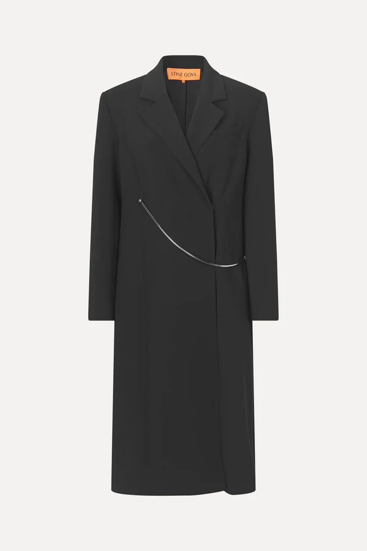 Straight Long Sleeve Coat  Black by Stine Goya