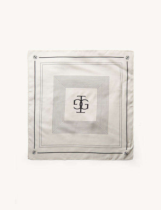 TG Silk Scarf - Cream/Black by The Garment