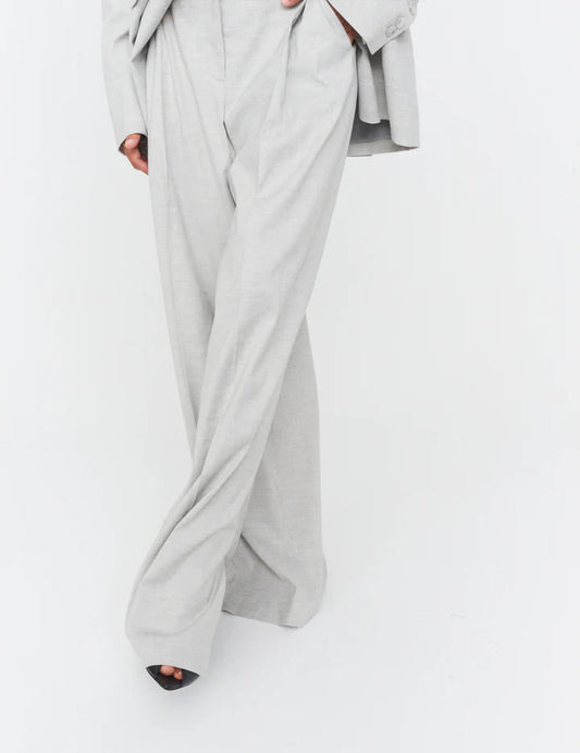 Gabriel Wide Pants - LIght Grey by The Garment