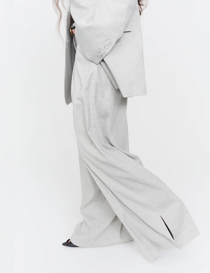 Gabriel Wide Pants - LIght Grey by The Garment