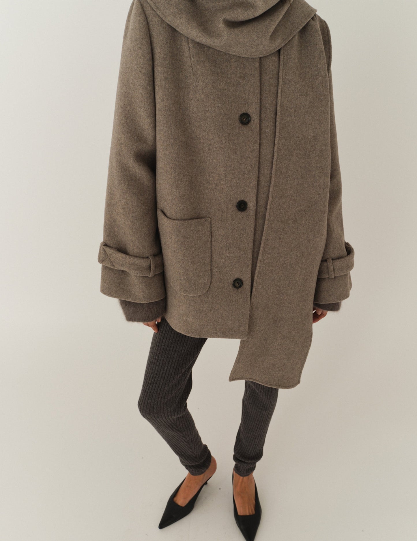 Clooney Coat - Beige Melange by The Garment