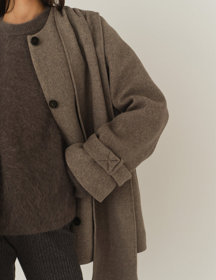 Clooney Coat - Beige Melange by The Garment