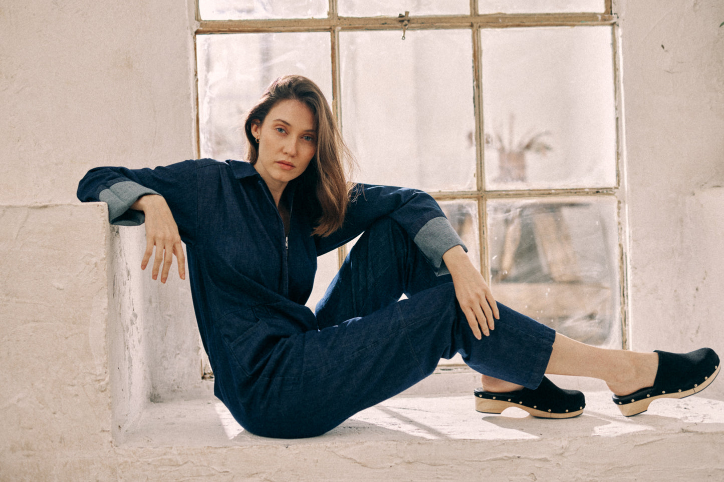 Navy Denim Boilersuit by Cossac