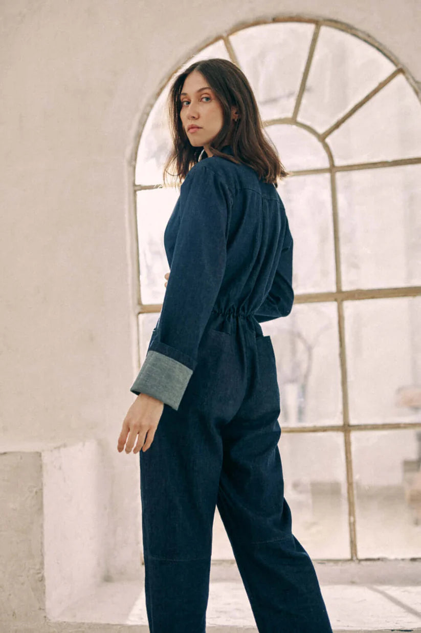 Navy Denim Boilersuit by Cossac