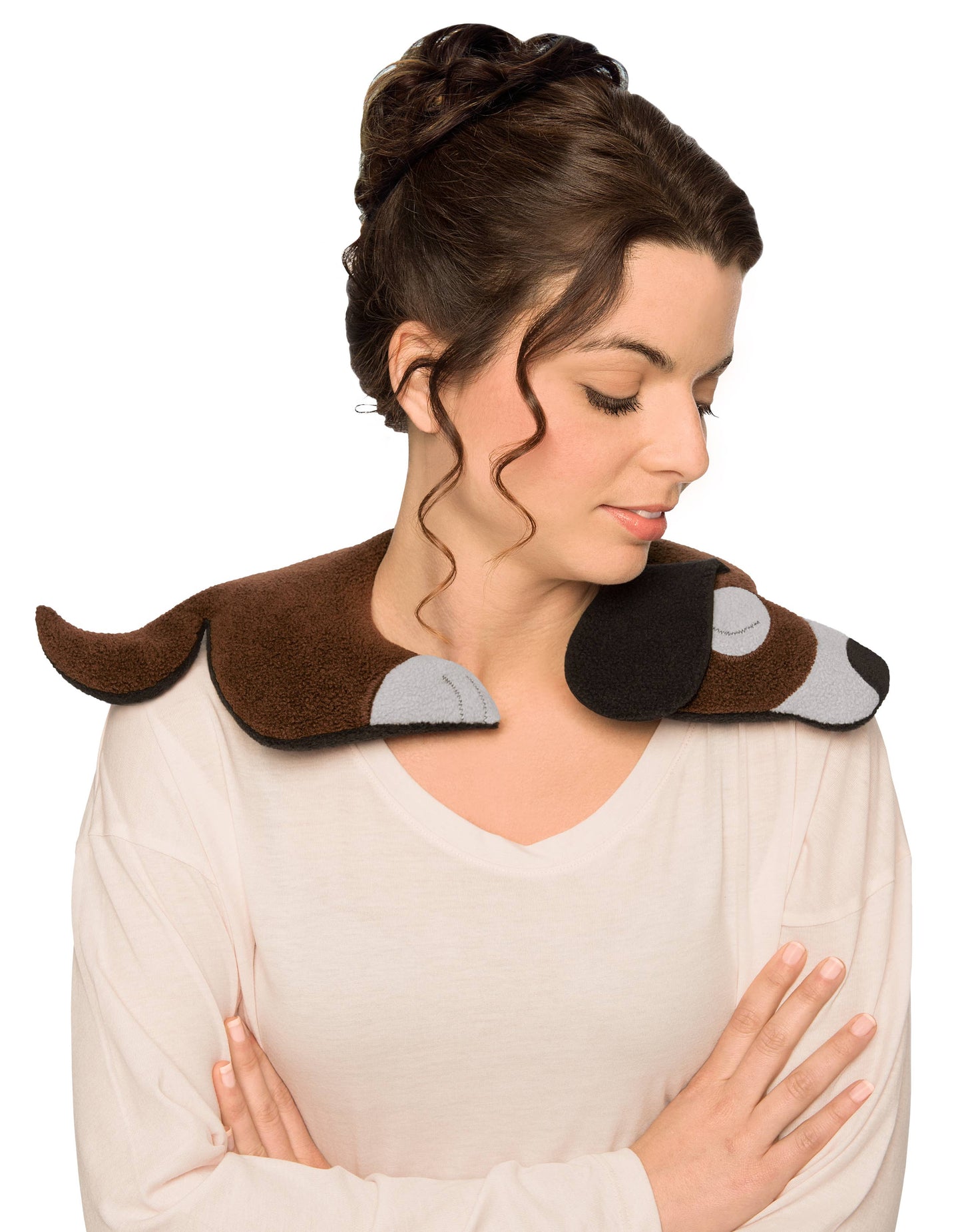 Organic Grain Pillow Neck Heating Pad Dog - Brown by Leschi