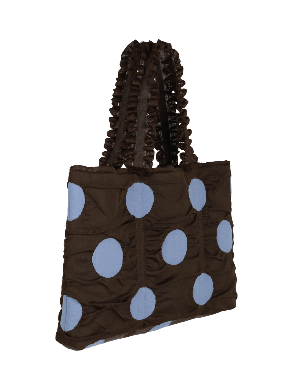 Polka Dot Shopper Bag - Brown by PleatsMama