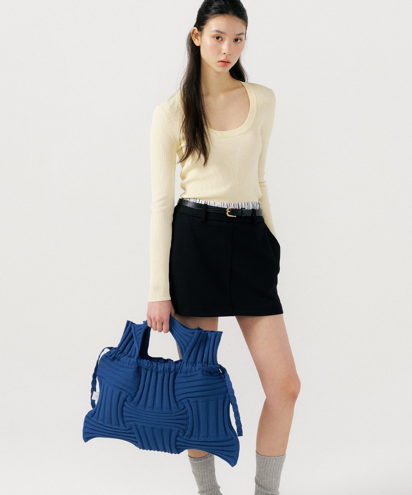 Big Bow Bag -Blue by PleatsMama