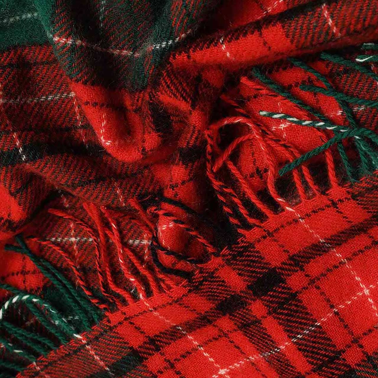 Wool Throw Blanket Tartan Noel - Red, Green by MoST