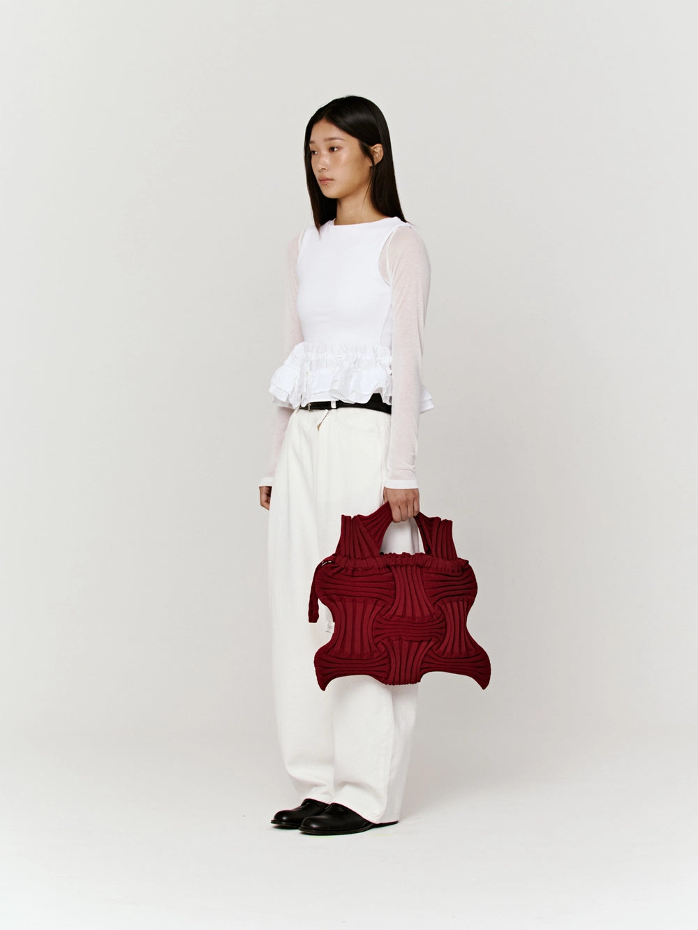 Big Bow Bag - Burgundy by PleatsMama
