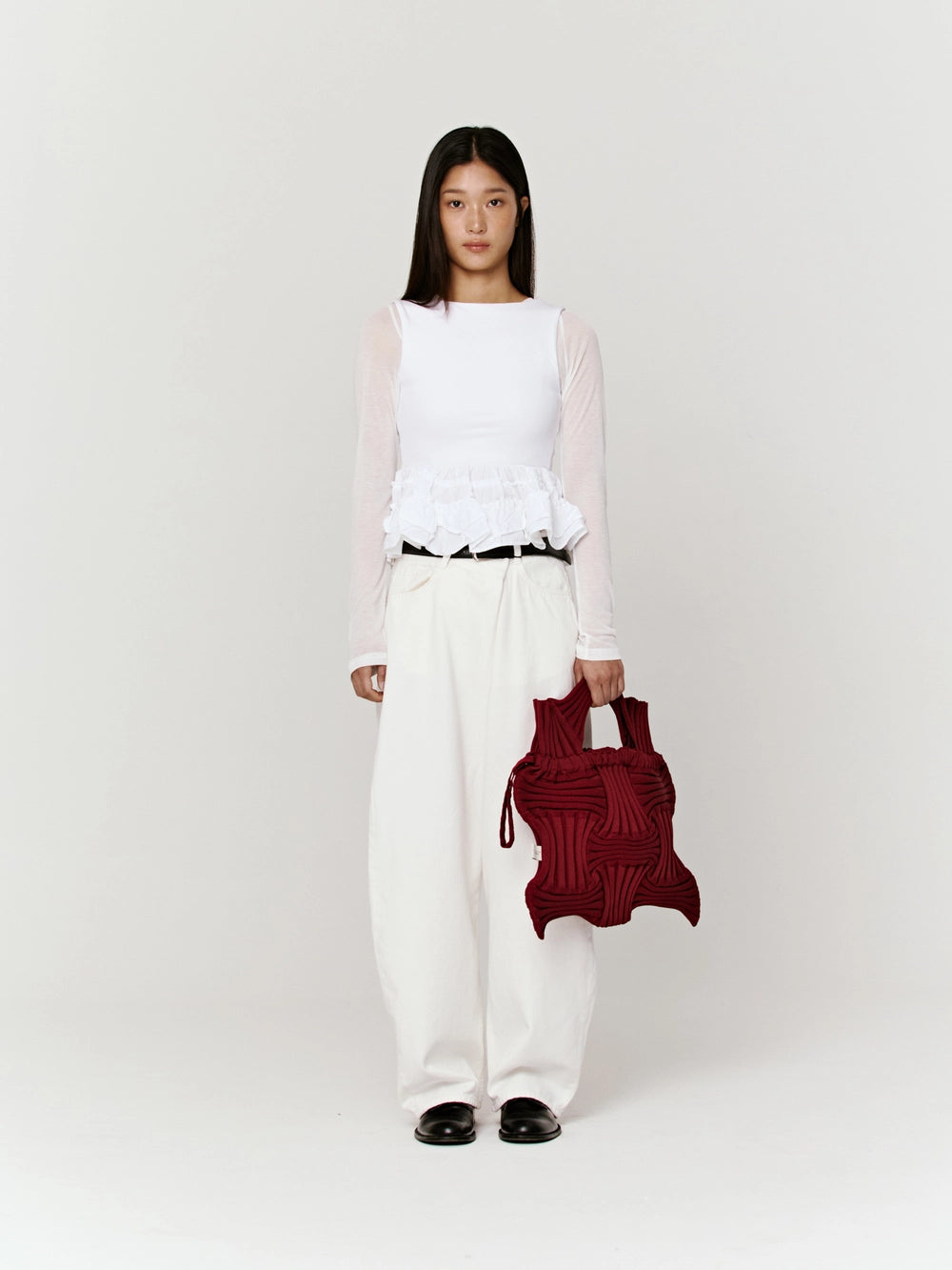 Big Bow Bag - Burgundy by PleatsMama