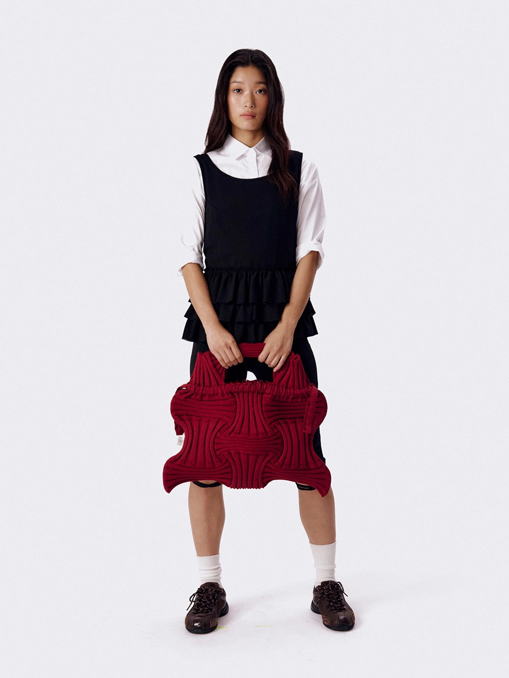 Big Bow Bag - Burgundy by PleatsMama