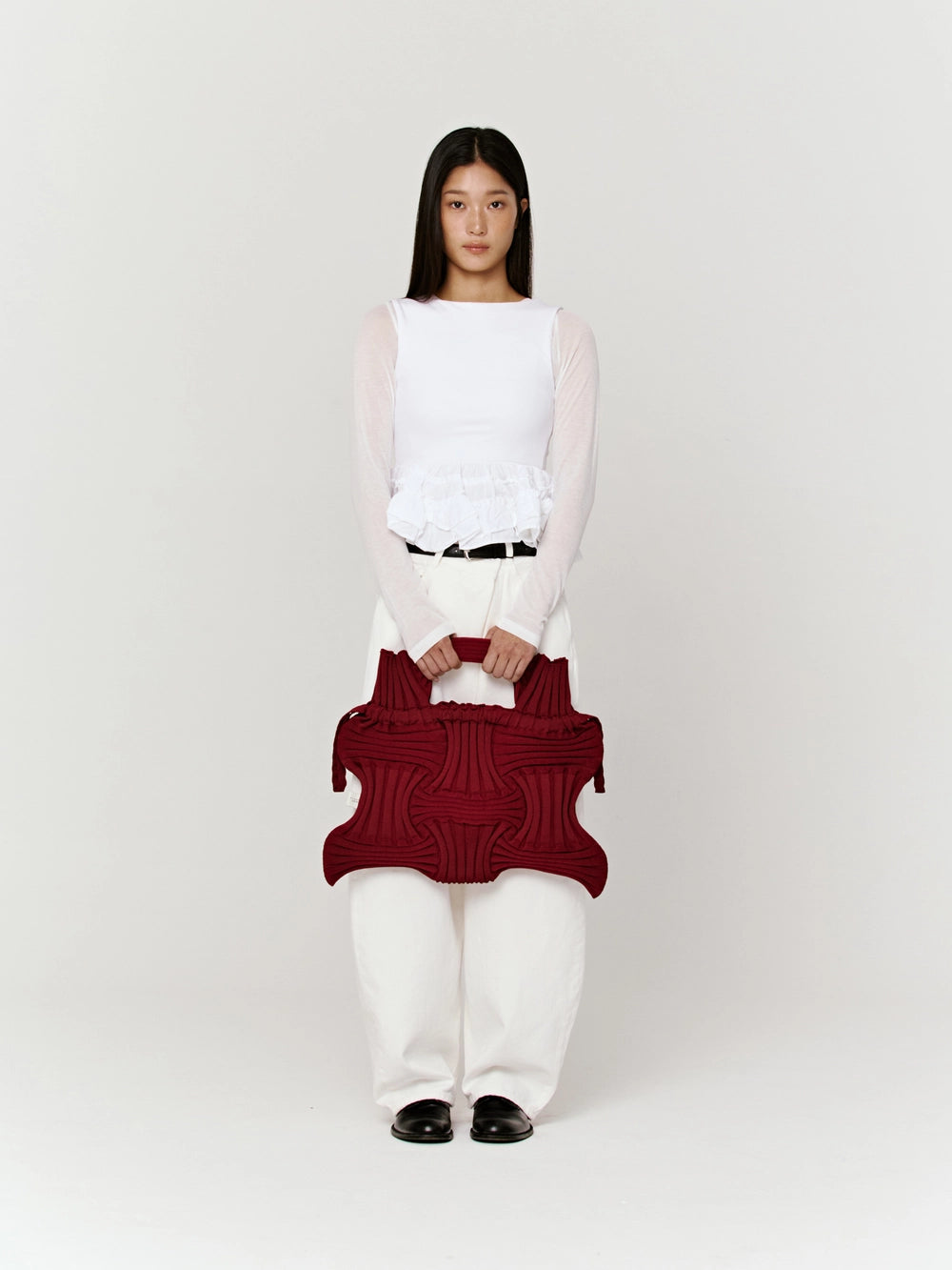 Big Bow Bag - Burgundy by PleatsMama