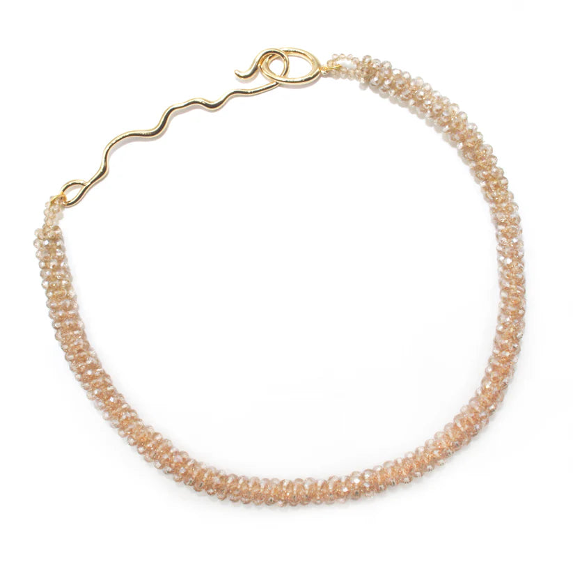 Beaded Wave Choker - Beige by Kroon 02