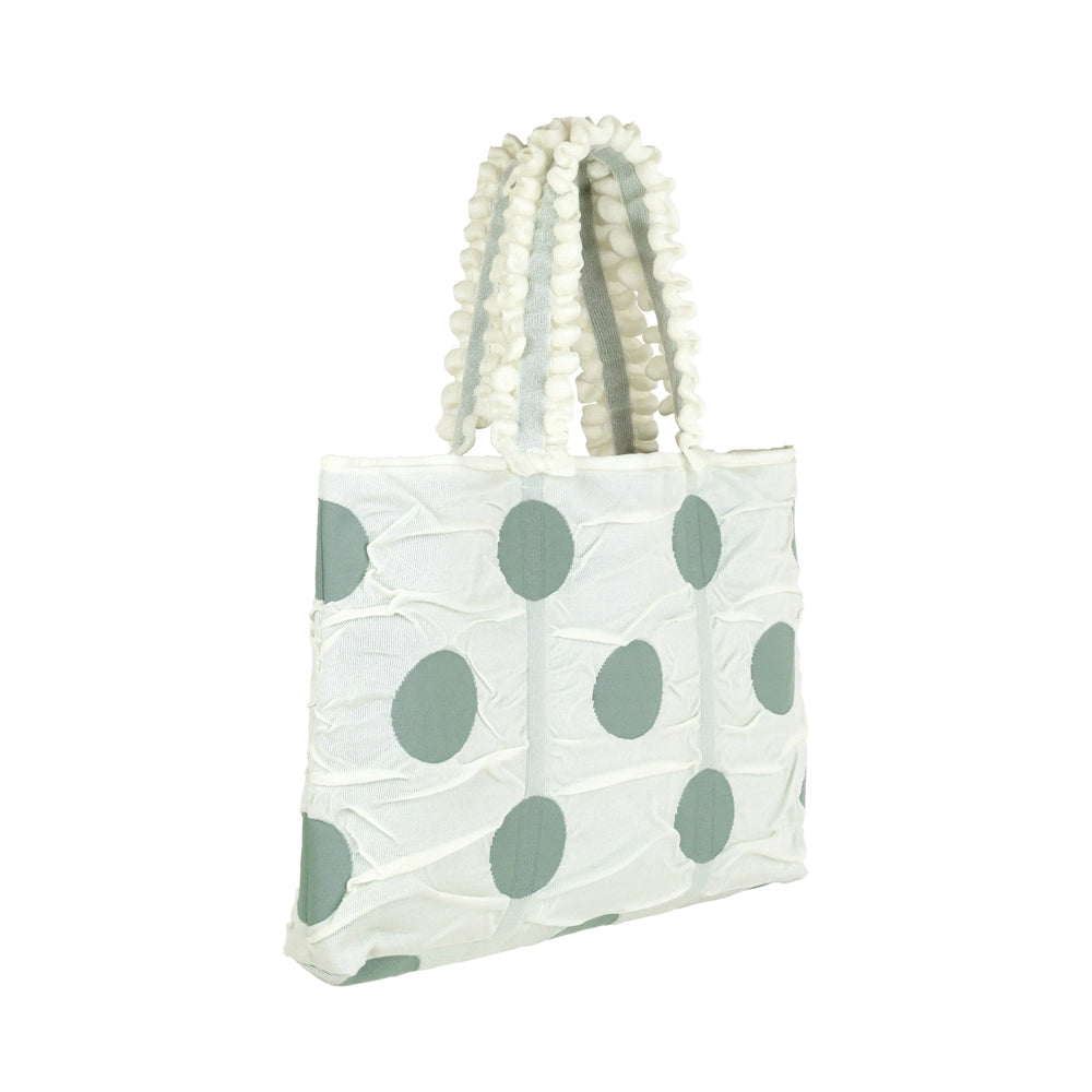 Polka Dot Shopper Bag - Ivory by PleatsMama