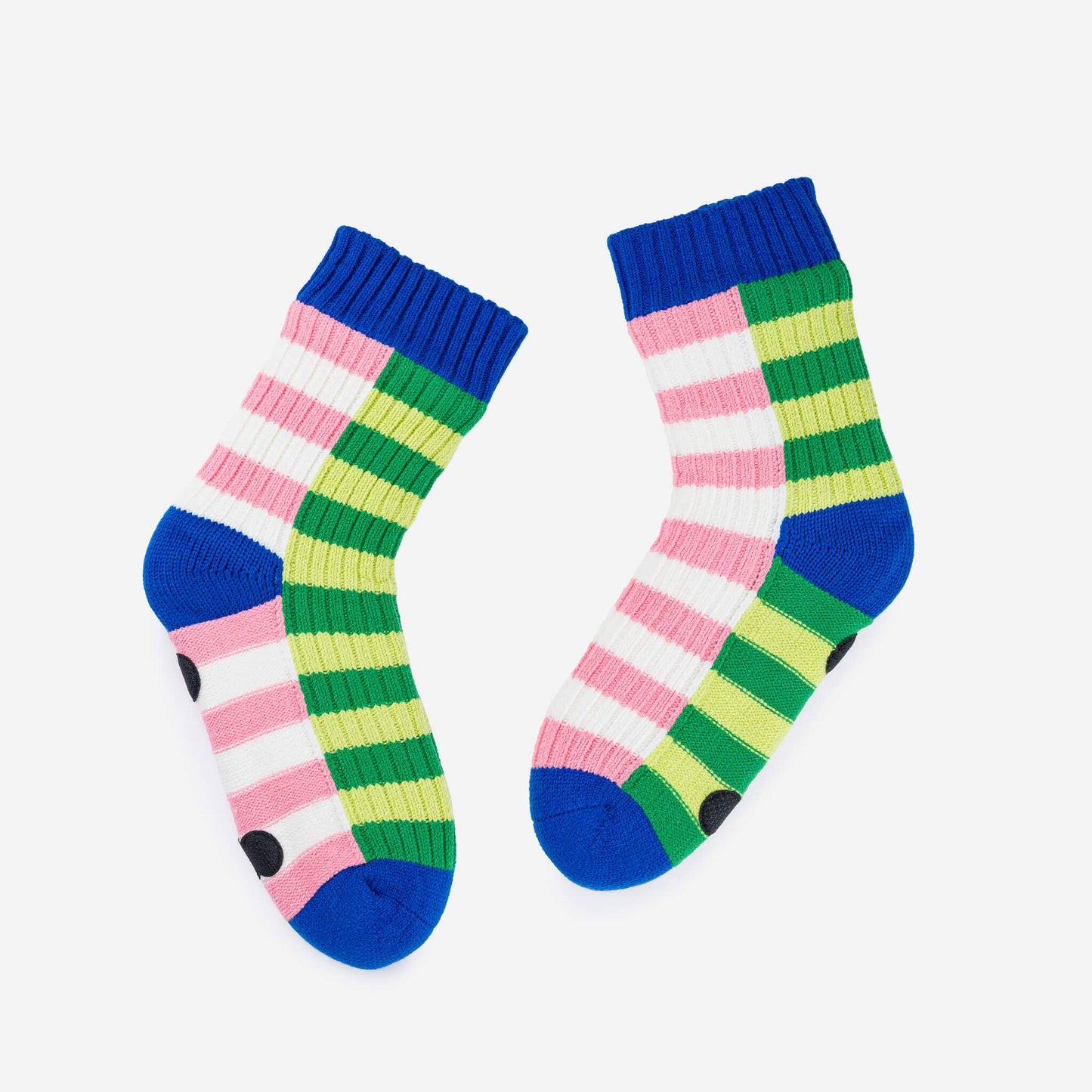 Super Stripe Knit House Socks: Lime Green by Verloop