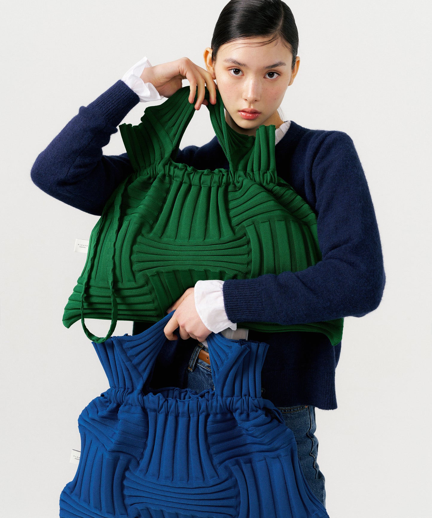 Big Bow Bag -Blue by PleatsMama