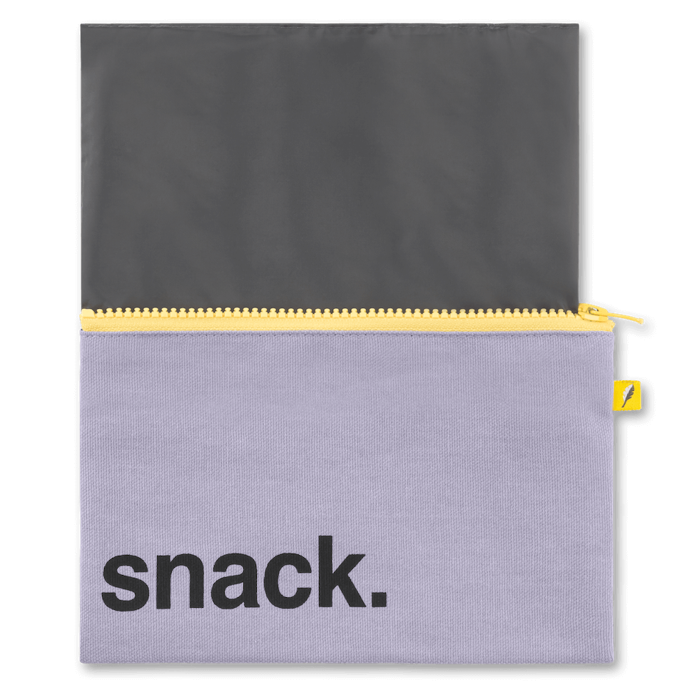 Zip Snack Bag 'Snack' Lavender by Fluf