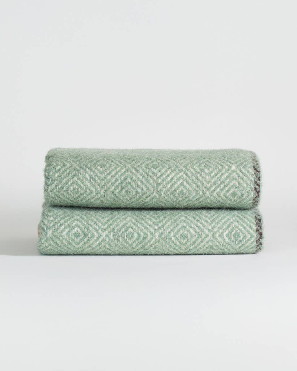 Wool Throw Blanket Venezia - Mint by MoST