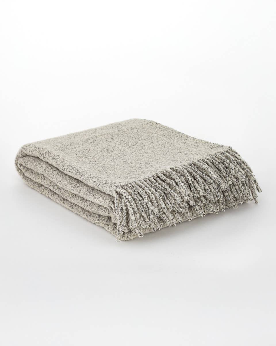 Wool Bouclé Throw Blanket  - Paris ivory by MoST
