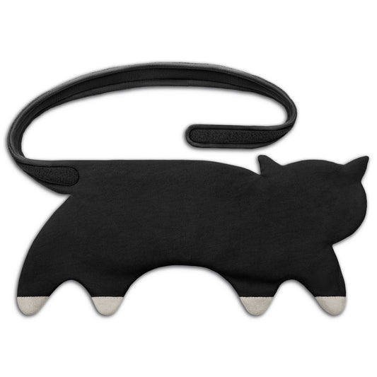 Organic Grain Pillow Cat Back Heating Pad - Black by Leschi