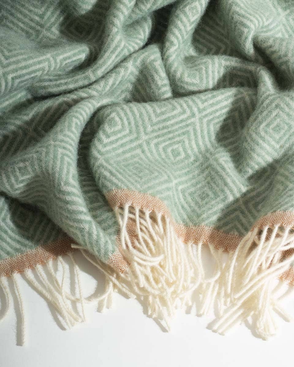 Wool Throw Blanket Venezia - Mint by MoST