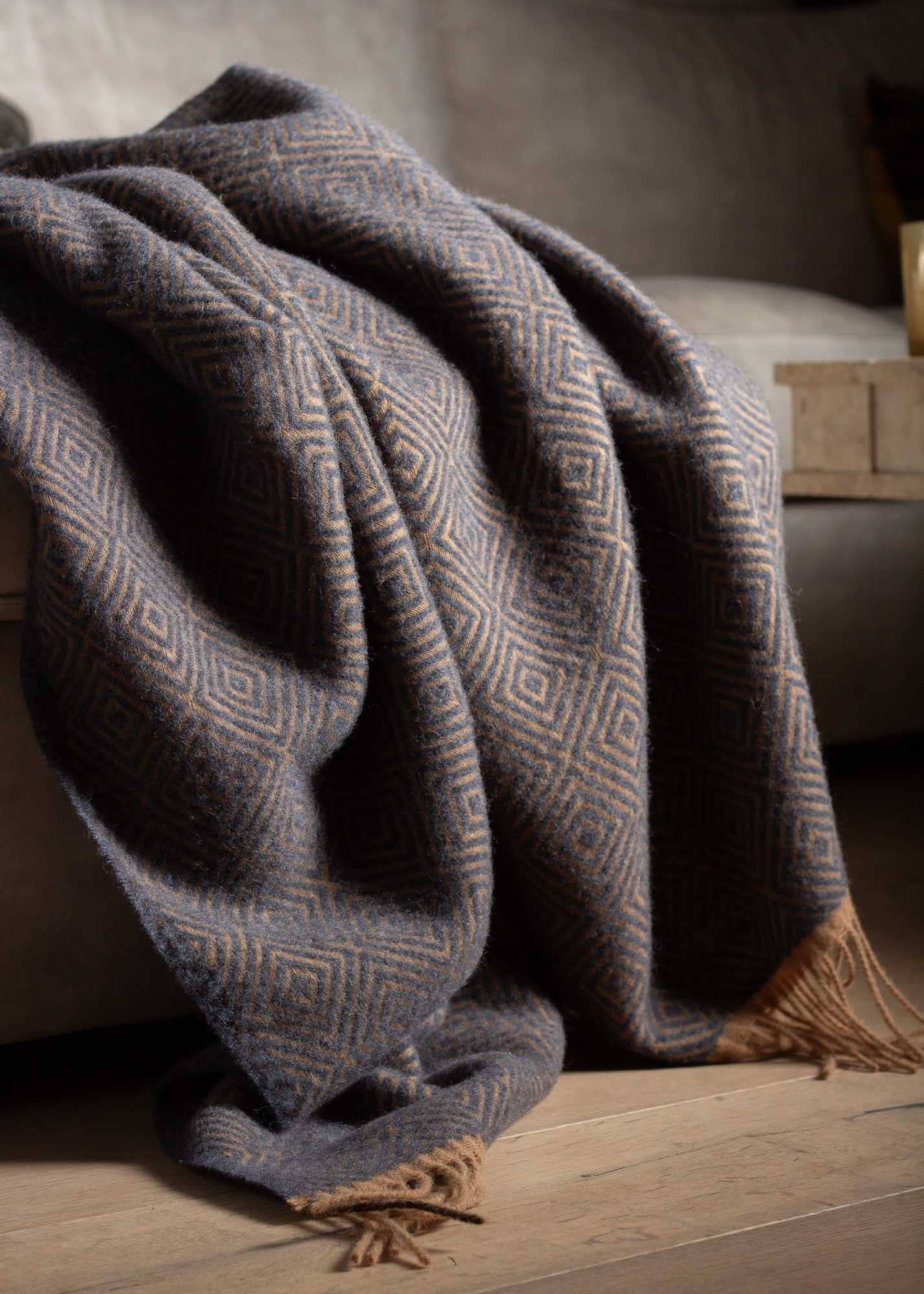 Wool Throw Blanket Venezia Blue by MoST