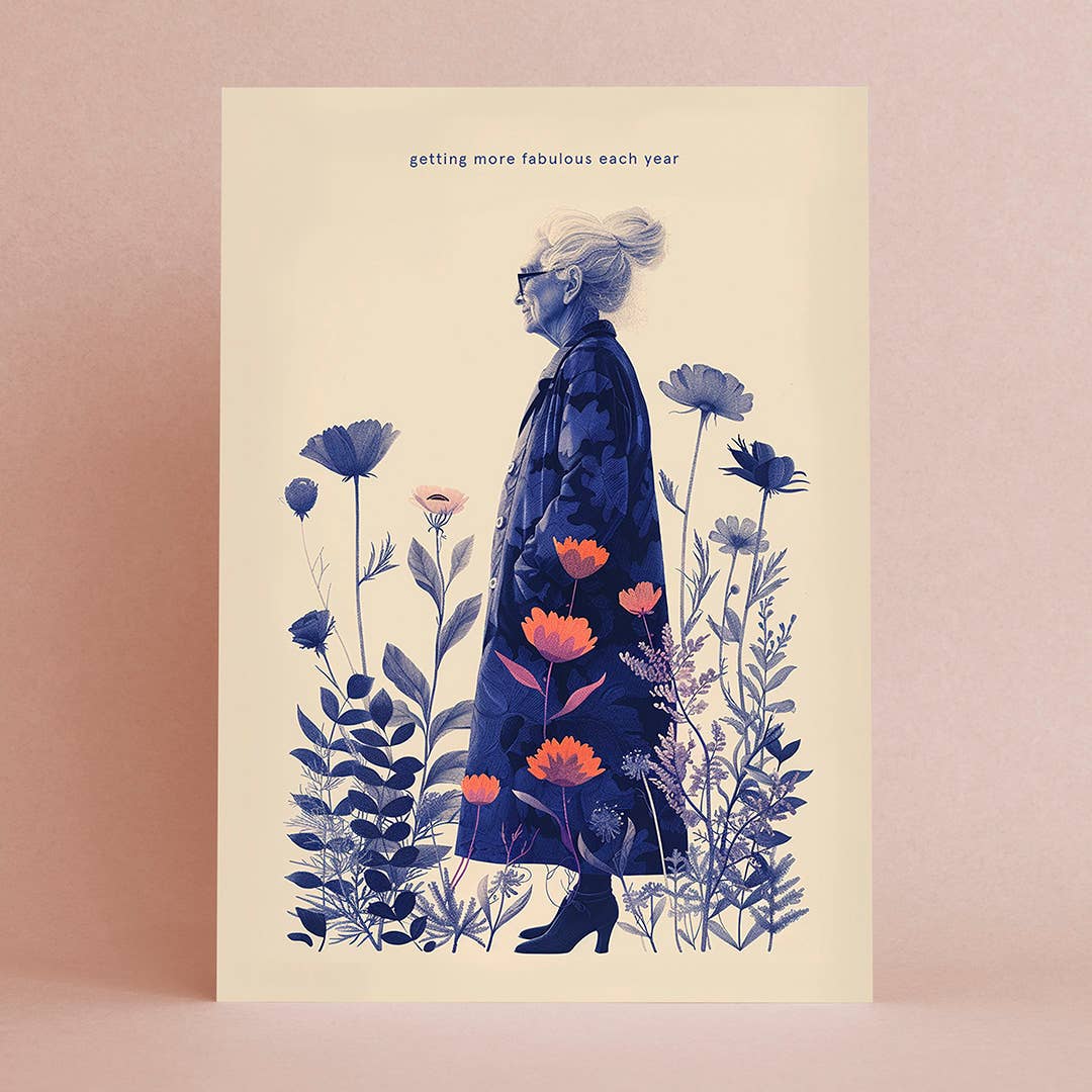 Getting more fabulous each year | Funny Birthday Cards: Kraft paper