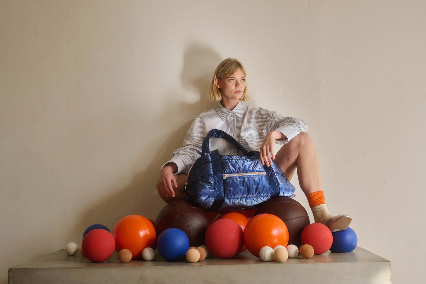 Melle Puffy Sports Bag - Blue by Tinne + Mia