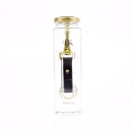 Brass & Leather Bottle Keyring - Diarge