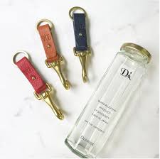 Brass & Leather Bottle Keyring - Diarge