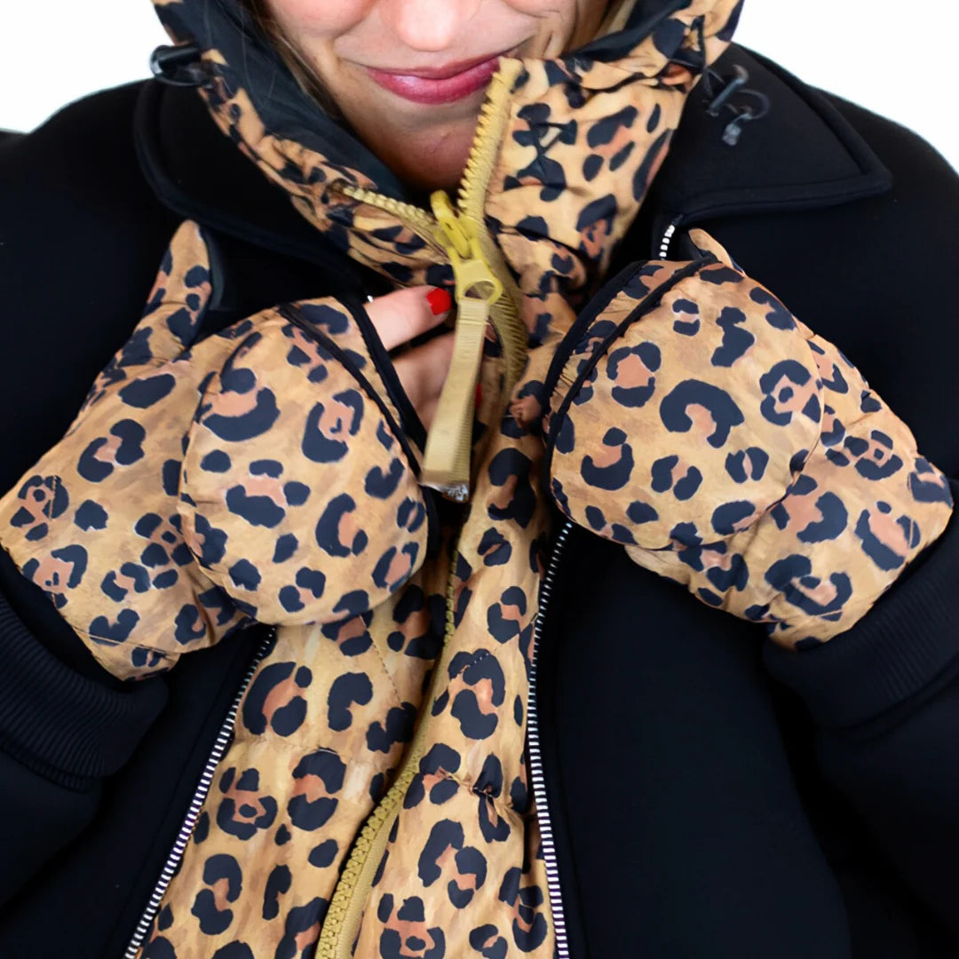 Convertible Mittens -Leopard by Fudoon