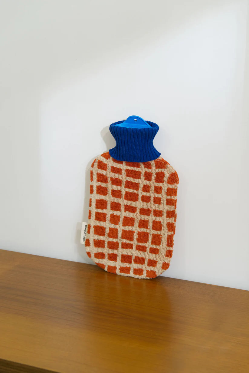 Bold Grid Hot Water Bottle | Barn | Small (0.8 Liter) by Towel Studio