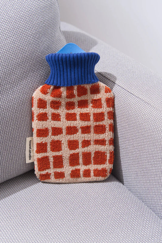 Bold Grid Hot Water Bottle | Barn | Small (0.8 Liter) by Towel Studio