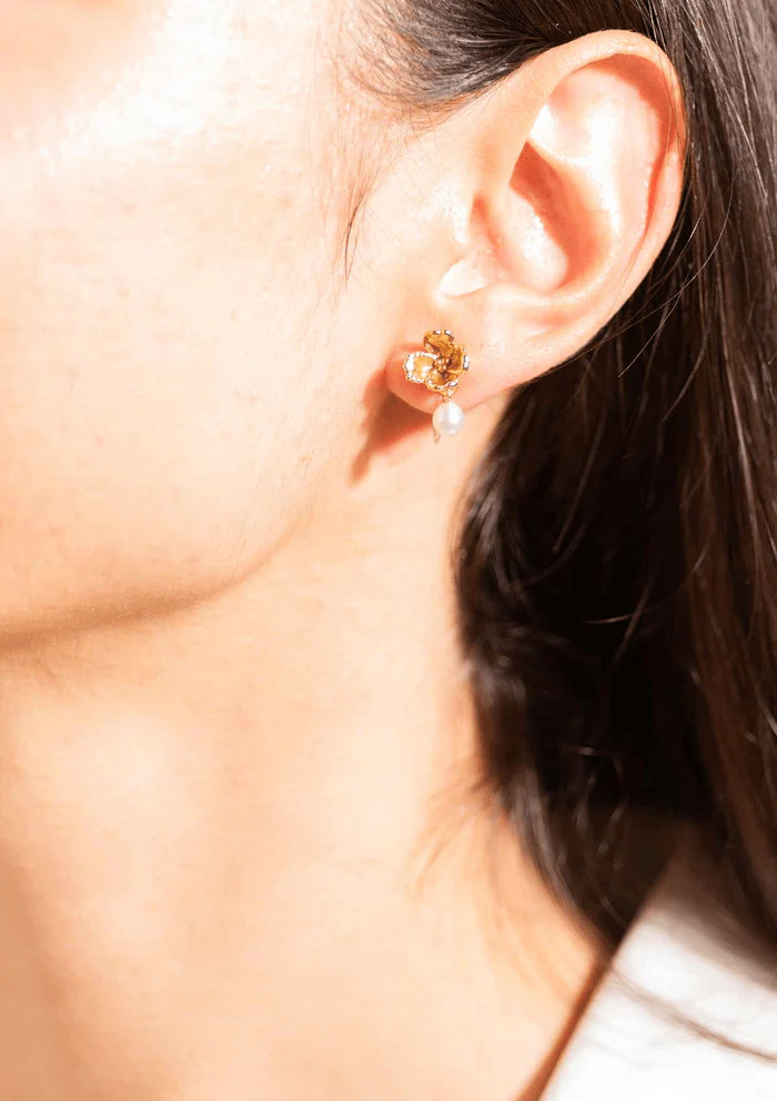 Venus Fleur Vide Earrings - Gold by House of Vincent