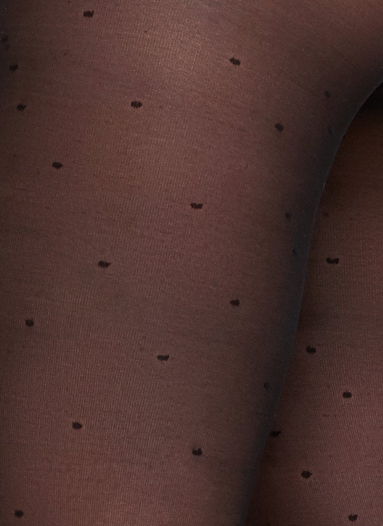 Doris Dots Tights Black by Swedish Stockings