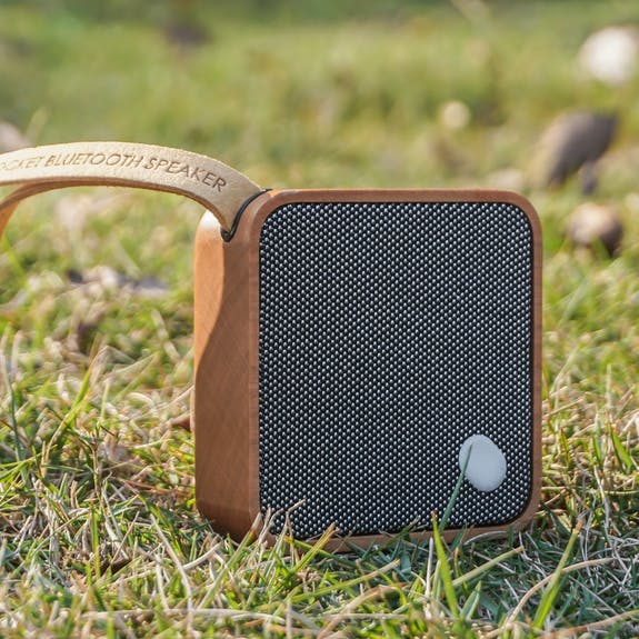 Mi Square Pocket Bluetooth Speaker - Natural Walnut Wood by Gingko Design