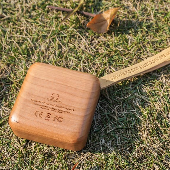 Mi Square Pocket Bluetooth Speaker - Natural Walnut Wood by Gingko Design