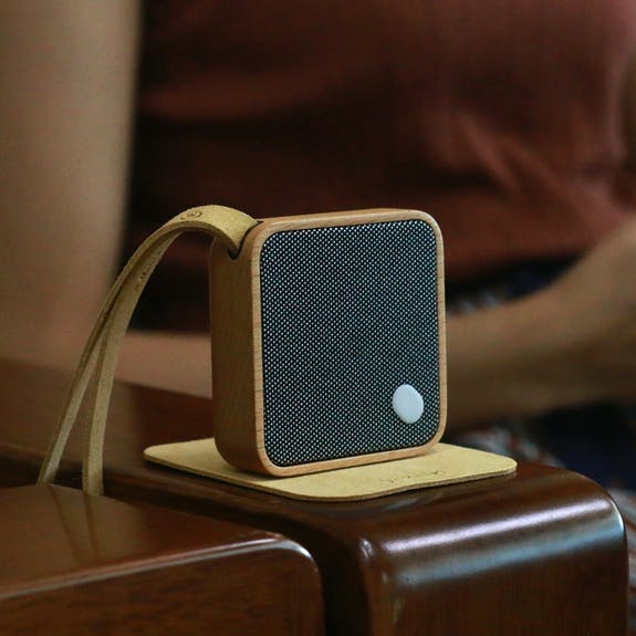 Mi Square Pocket Bluetooth Speaker - Natural Walnut Wood by Gingko Design