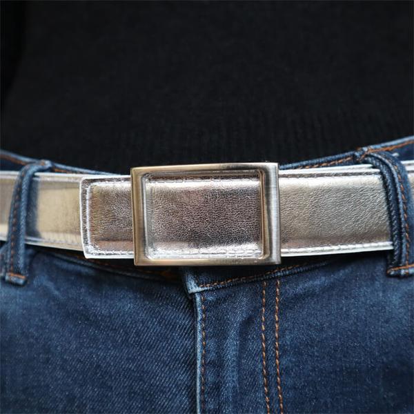 Silver and Braided White Reversible Belt by Blanlac