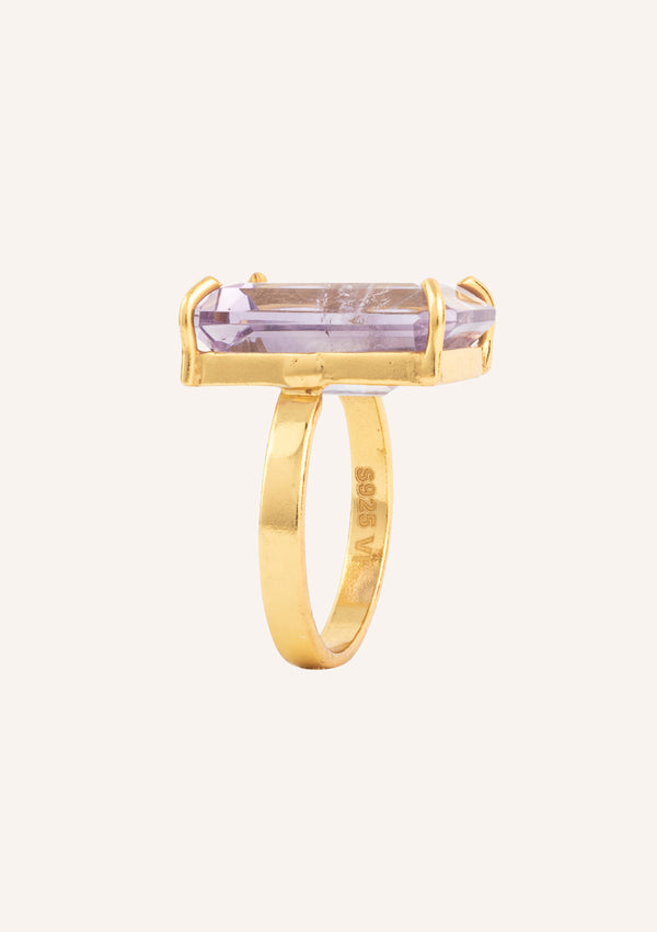 Candy Rock Amethyst Ring Gilded - by House of Vincent