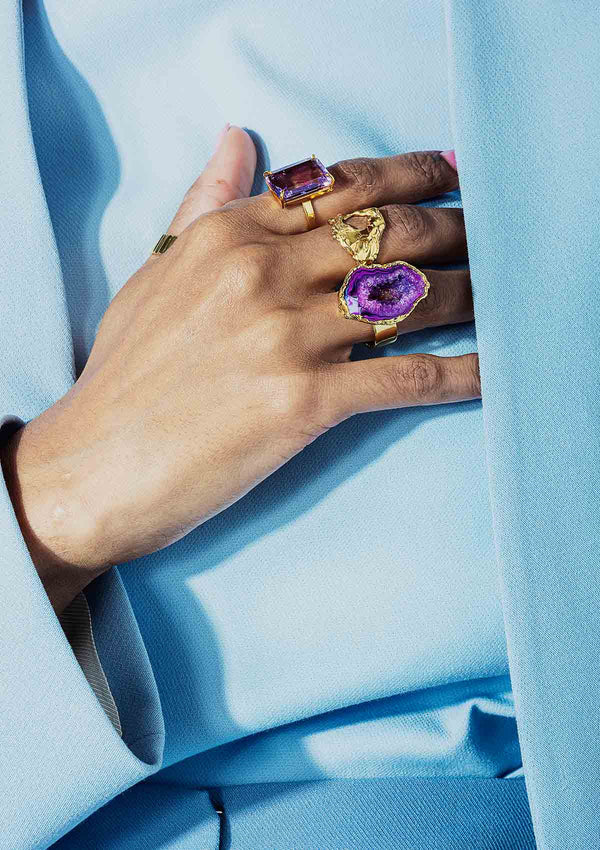 Candy Rock Amethyst Ring Gilded - by House of Vincent