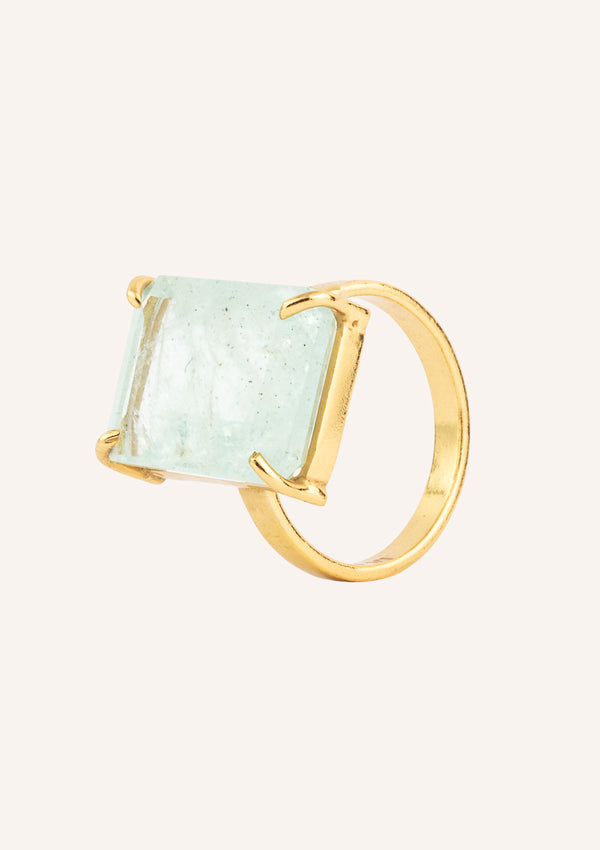 Candy Rock Blue Topaz Ring Gilded - by House of Vincent