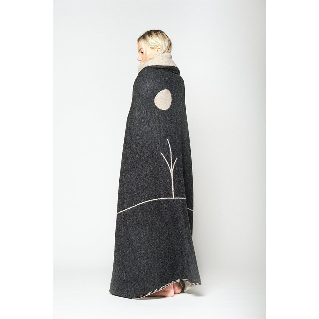 Midnight Sun Reversible 100% Baby Alpaca Throw by Blacksaw