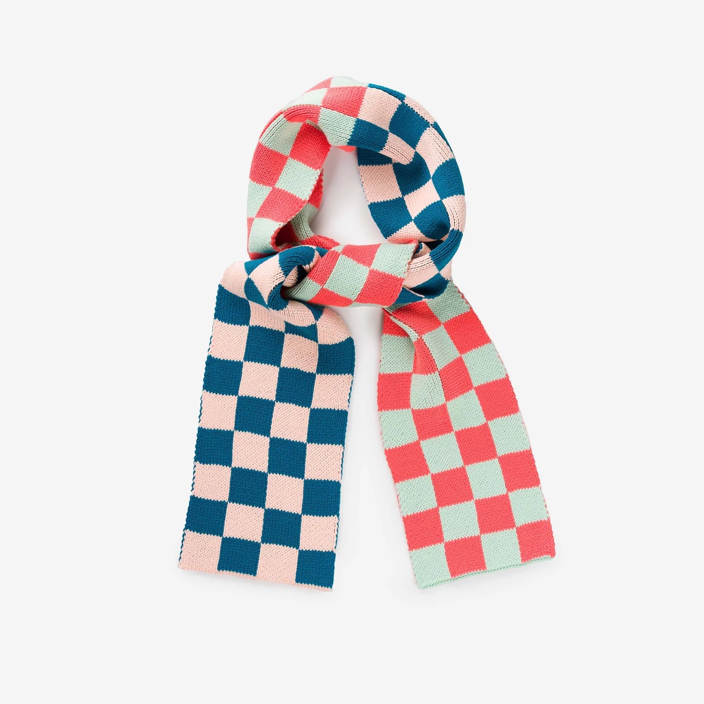 Checkerboard Knit Mini Scarf - Melon Jade by Verloop