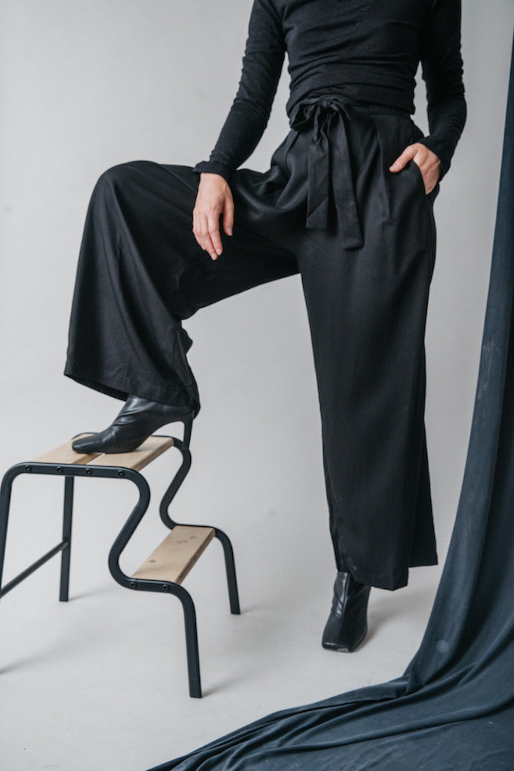 Black Flared Trousers by Cossac