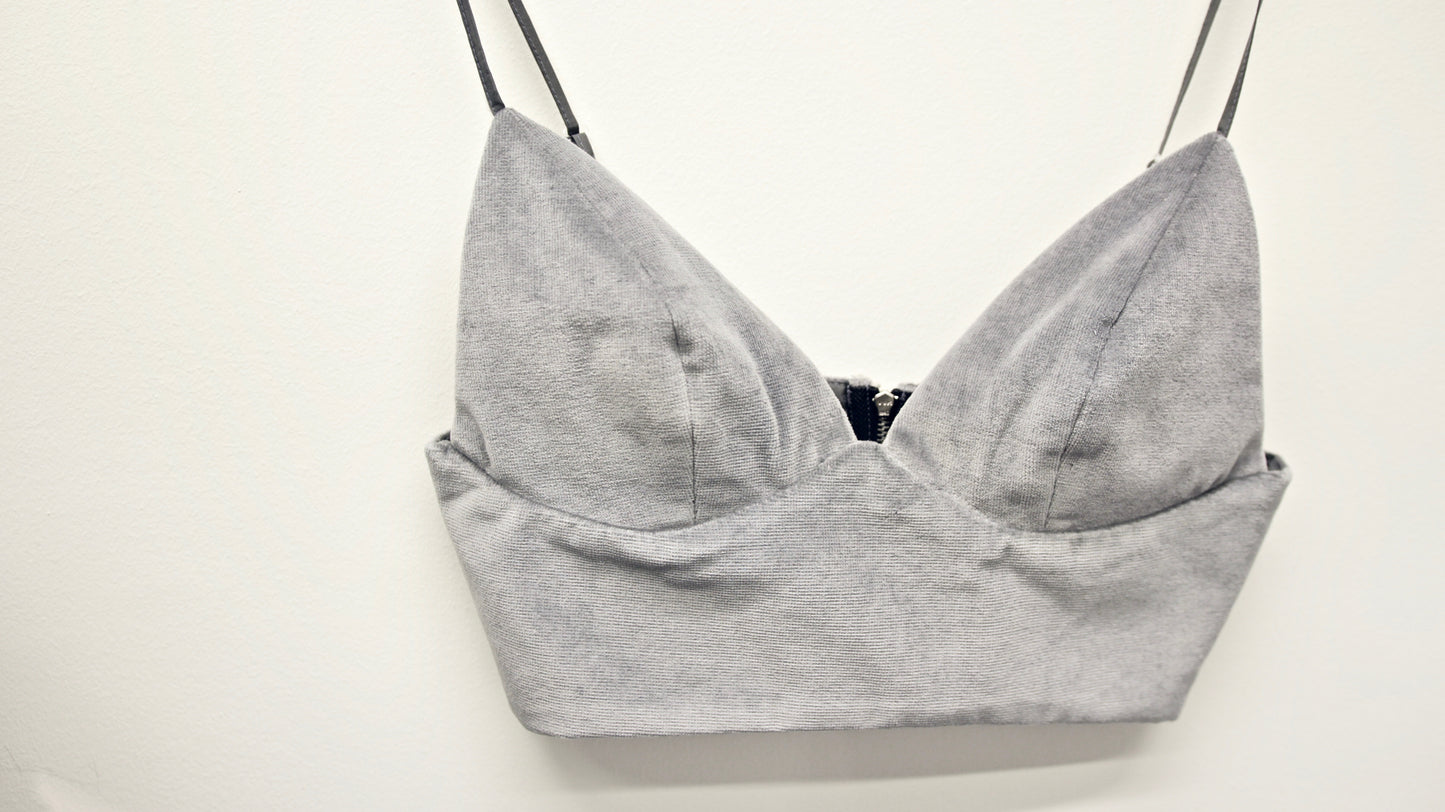 Upcycled Bralette in Grey