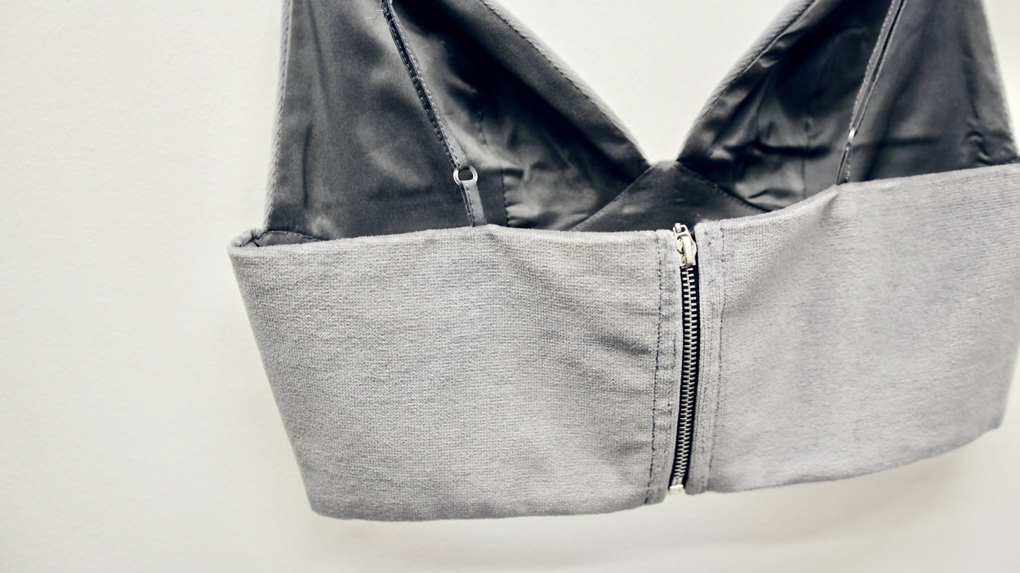 Upcycled Bralette in Grey