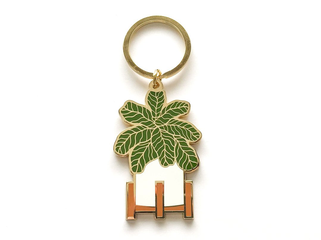 Fiddle Leaf Fig Enamel Keychain by Paper Anchor Co.