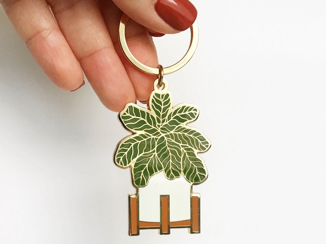 Fiddle Leaf Fig Enamel Keychain by Paper Anchor Co.